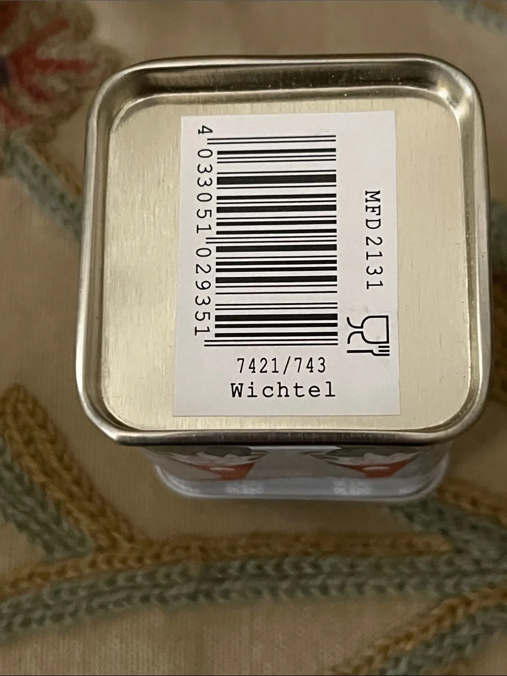NWT Miniature Christmas Gnome Tin